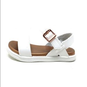 Mia Shoes Little Girls Little Deedra Ankle Sandals White Leather Size 6 T